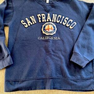 Navy Crewneck Sweater with San Francisco Design